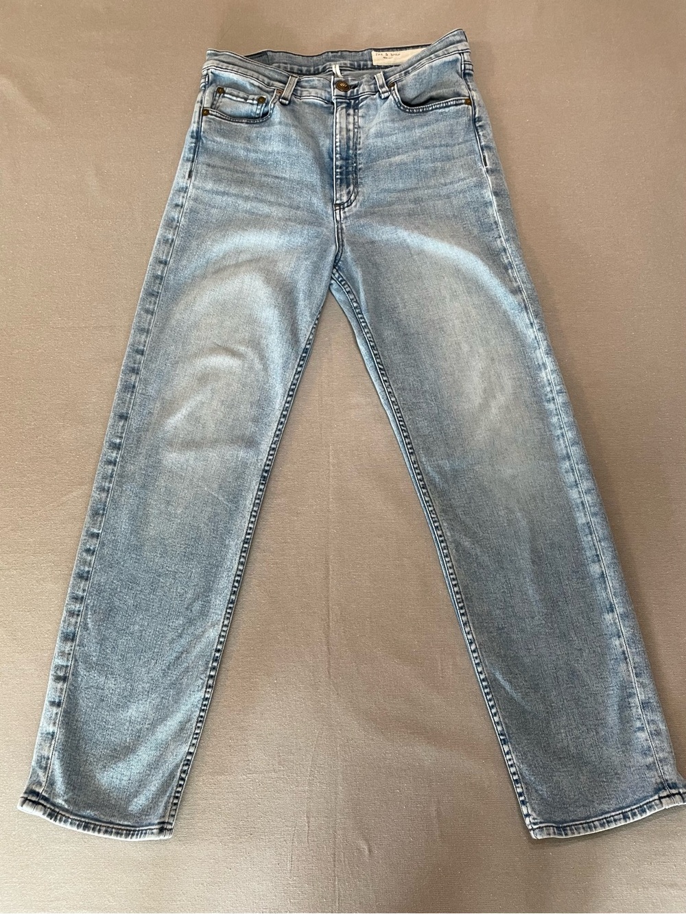 rag & bone Women’s Harlow Mid-Rise Ankle Straight Jeans Premium Denim - Picture 8 of 11